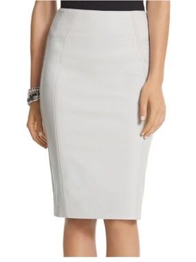 White House Black Market New Silver Perfect Form Grosgrain Pencil Skirt size 4